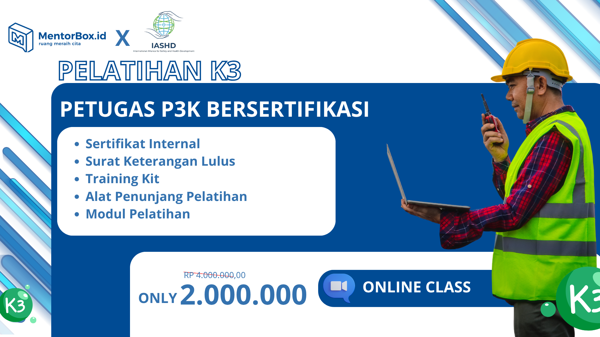Pelatihan Online Petugas P3K Bersertifikat